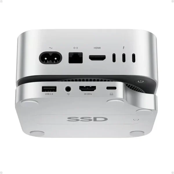 PULWTOP Mac mini M4/M4 Pro Hub Stand Dock with External Storage Upgrade M.2 SSD Enclosure